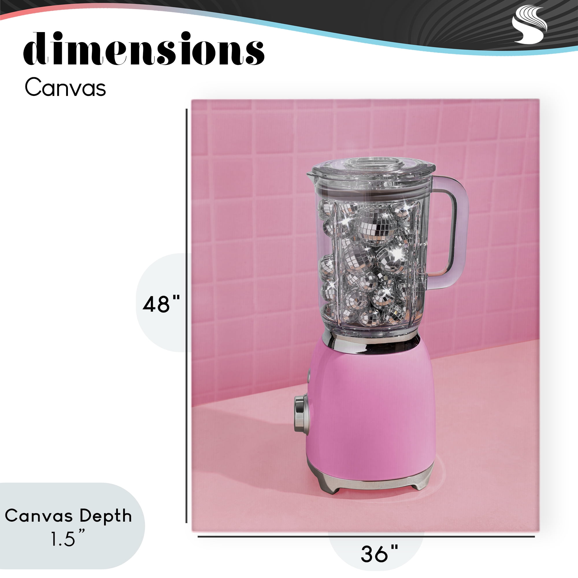 Stupell Industries Disco Drink Blender over Pink Canvas Wall Art, design by LISH Creative
