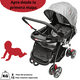 thumbnail image 5 of Carriola para Bebé Manubrio Reversible Asiento Reclinable Frenos y Cinturón de Seguridad Soporta hasta 15 kg - Gris, 5 of 6