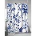 thumbnail image 5 of Vintage Dark Shower Curtain, Blue Flowers Leaf Hummingbird Rustic Waterproof Shower Curtain Set with 12 Hooks Lightweight Washable Fabric Shower Curtains for Bathroom 60x72 Inches, 5 of 6