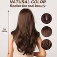 thumbnail image 4 of Brown Wigs 24" Long Synthetic Wig with High Density  Headline Heat Permanent Hair Wigs for Women, 4 of 6