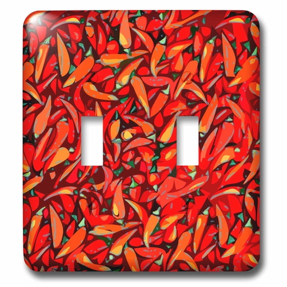 3dRose, Hot Chilli Peppers, double toggle switch