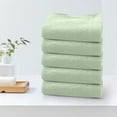 thumbnail image 3 of Cinvoph Velvet Bathroom Hand Towels, Hand Towel for Bath, Face, Kitchen, Super Soft Absorbent, Machine Washable, 12" x 24" Set of 5, green, 3 of 5