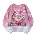 thumbnail image 4 of WAVSUF Girls Fleece Christmas Pullover Crew Neck Soft Stretch Long Sleeve Fall Winter Warm Festival Tee 7-8, 4 of 4