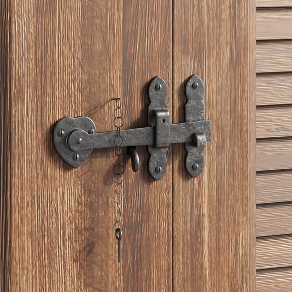 Black Iron Door Latch Lock Heart Thumb Set 8" Colonial Door Latche Renovator's Supply