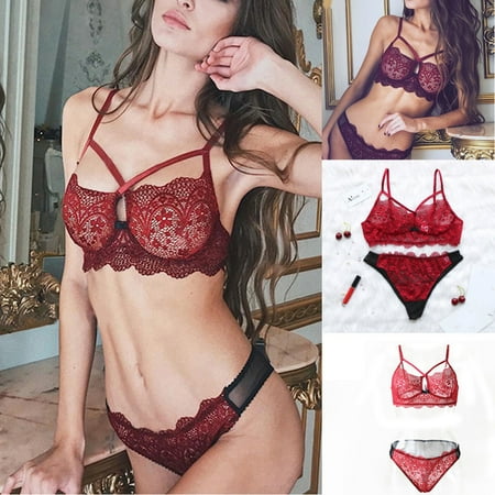 

Fengqque Womens Lace Bow Sexy Lingerie Babydoll Sleepwear Sets Temptation Underwear