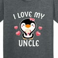thumbnail image 4 of Inktastic I Love My Uncle with Cute Penguin and Hearts Youth T-Shirt, 4 of 5