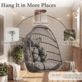 thumbnail image 4 of RADIATA Hanging Egg Chair Without Stand, Dark Gray Wicker Swing Egg Chair with Cushion, 350 lbs Capacity, Indoor Outdoor Ceiling or Tree Hanging Chair for Patio, Bedroom, Porch, 4 of 10