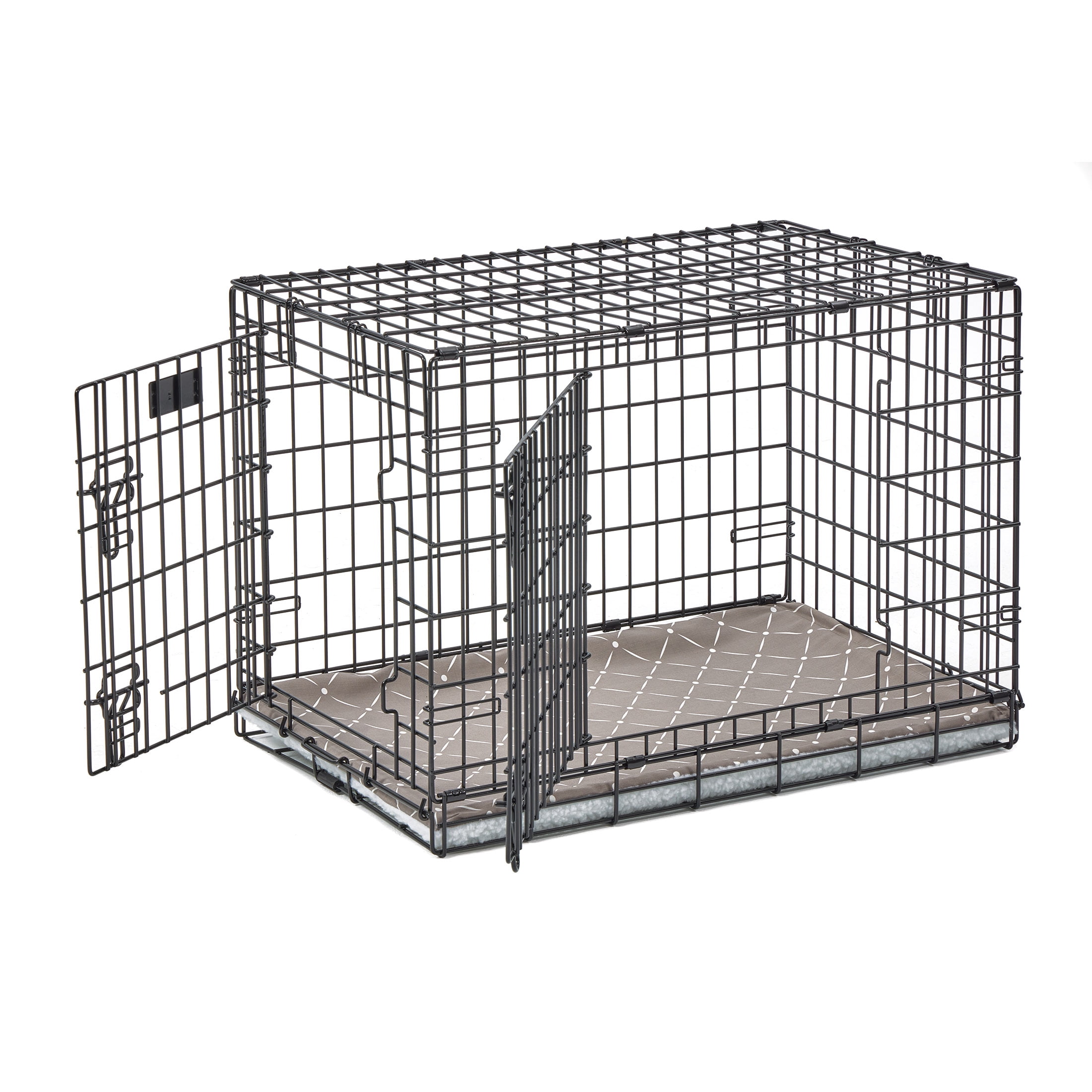 MidWest Homes for Pets QuietTime Reversible Dog Crate Pan Cover, 30 inch, Fleece, Mushroom Diamond