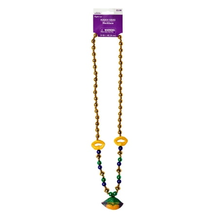 Way To Celebrate Mardi Gras Colored Lips Bead Necklace Accessory