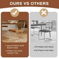 thumbnail image 4 of Natural Rattan Dining Chairs Set of 2, Modern Dining Room Chairs with Solid Wood Back for Kitchen Living Room, Upholstered Faux Leather Dining Room Chairs, 4 of 7