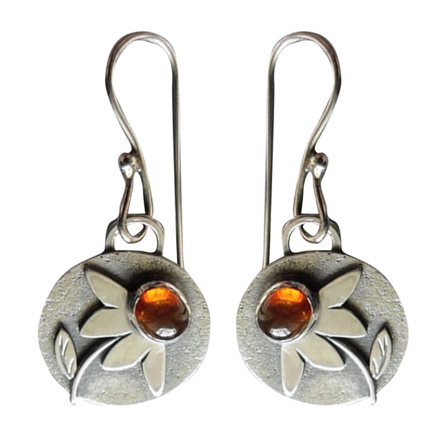 Pendientes boho Pendientes de plata Pendientes de flores Pendientes étnicos colgantes para mujer y niña Hechos a mano Bohemio Trendy Boho Vintage Joyería