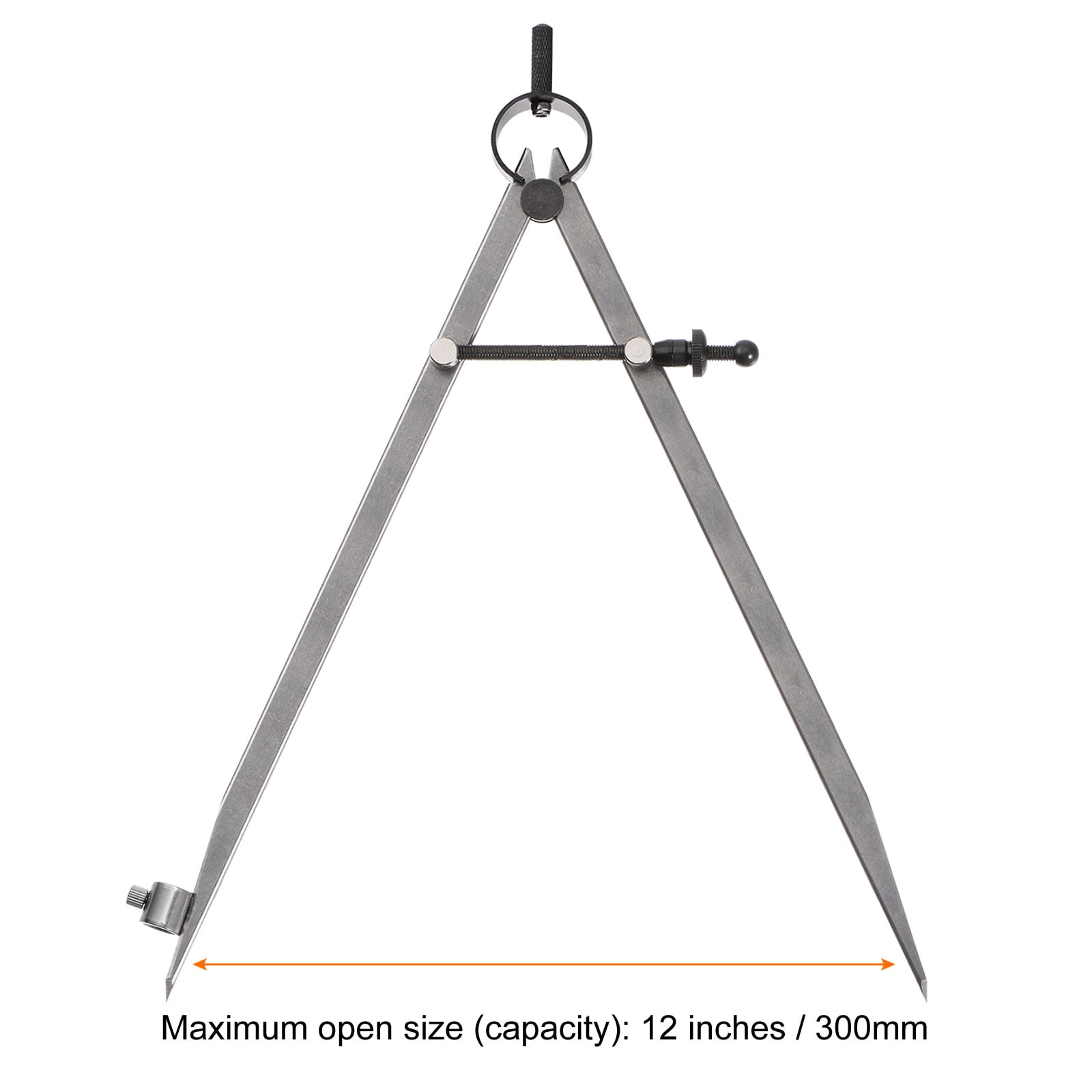 Uxcell Spring Joint Caliper 12 inch / 300mm Steel Adjustable Spring Divider Caliper with Pencil Holder
