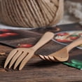 thumbnail image 5 of adviicd Wooden Spoon Fork Bamboo Kitchen Cooking Utensil Tools Soup-Teaspoon Tableware Khaki,One Size, 5 of 5