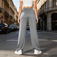 thumbnail image 6 of Vivianyo HD Women's Pluse Size Smooth Knit Straight Trousers, Womens Fall Elastic Pull On Waist Full Length Casual Bottoms with Side Pockets, Women's Gray, Sizes S-5XL, 6 of 8