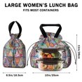 thumbnail image 5 of Boho Bohemia Flower Drawstring Lunch Bag Women - Drawstring Lunch Bag Insulated for Work Office - Stain-Resistant Large Lunchbags for Women with Multi-Pockets, 5 of 6