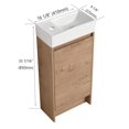 thumbnail image 4 of BNK  16/18 inch Freestanding Bathroom Vanity with Single Sink and Soft Close Door Imitative Oak 16.1"W x 8.9"D x 33.5"H, 4 of 5
