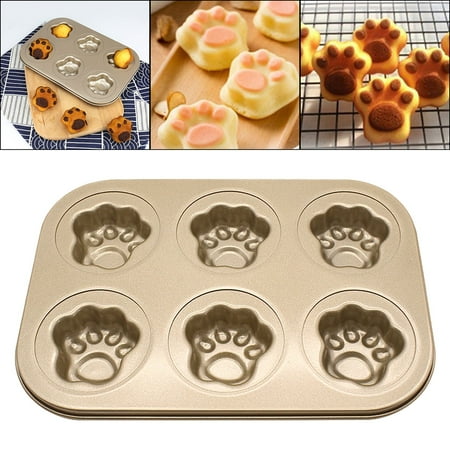 

Seenda 6-Cup Madeleine Pan Nonstick Cat Claws Shape Baking Cake Mold Pan for Oven Baking