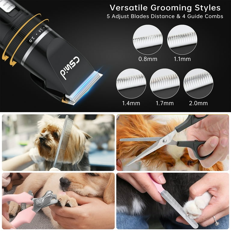 Dog Hair Clippers, Professional LED Display Dog Grooming Kit, Cordless  Quiet Pets Clippers Hair Trimmer, Low Noise Dog Shaver Clipper with Comb 