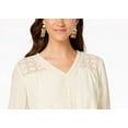 thumbnail image 2 of Style & Co Women's Lace-Yoke Handkerchief-Hem Top White Size Small, 2 of 3