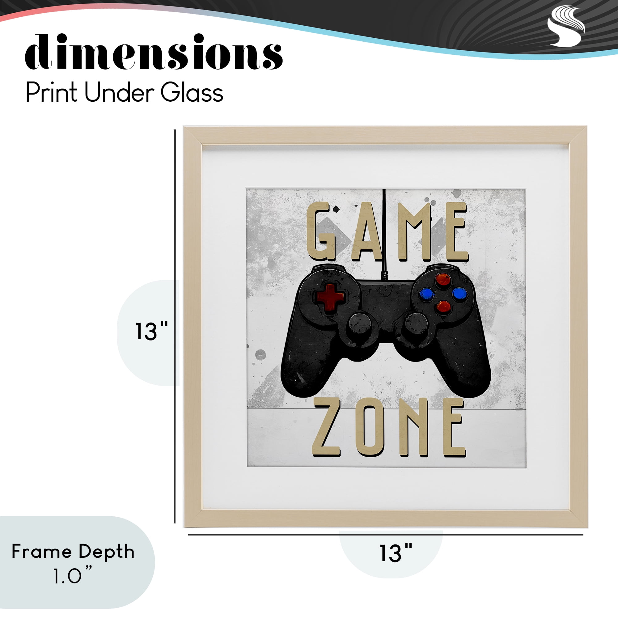 Stupell Industries Game Zone Control Birch Framed Print Under Glass, design by Kim Allen