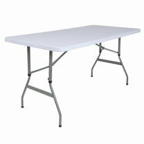 30''W x 60''D Granite White Plastic Folding Table with Height Adjustable / 5-Foot Granite White Plastic Folding Table with Height Adjustable