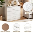 thumbnail image 2 of Ubesgoo 3 Drawer Dresser, Modern Storage Chest with Spacious Drawers, White Bedroom Dresser Organizer Cabinet for Bedroom, Living Room and Home Office, 2 of 12