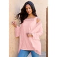 thumbnail image 2 of Roaman's Women's Plus Size Lace-Detailed Cardigan And Tank Set, 2 of 2