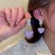 thumbnail image 2 of Pendientes de circonita púrpura en forma de corazón para mujer, diseño único, personalidad de moda, pendientes brillantes, joyería de boda, regalo de cumpleaños, nuevo, 2 of 4