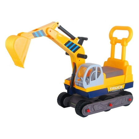 Vroom Rider Ride-on 6-Wheel Excavator Riding Push Toy with Back