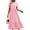 Q-Pink Dot, variant on Maxi Dresses for Women Summer Short Sleeve Casual Crewneck Long Dress with Pockets