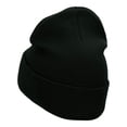thumbnail image 2 of Zion Embroidered Long Knitted Beanie - Black OSFM, 2 of 5