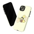thumbnail image 2 of Cute Curious Monkey Phone Case with Numbers 67, Yellow Striped Background Playful Artistic Protective Case for iPhone 17 16 15 14 13 12 11 Plus Pro Max Mini, 2 of 6