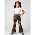 thumbnail image 5 of 9-10Y Girls Colored Flared Pants Digital Print Trousers Slim-Fit Wide Leg Flare for Spring Summer Autumn, 5 of 6