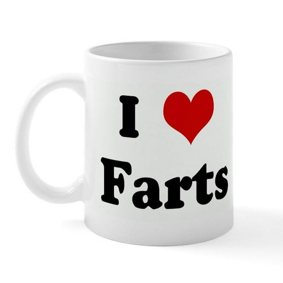 CafePress - I Love Farts Mug - 11 oz Ceramic Mug - Novelty Coffee Tea Cup