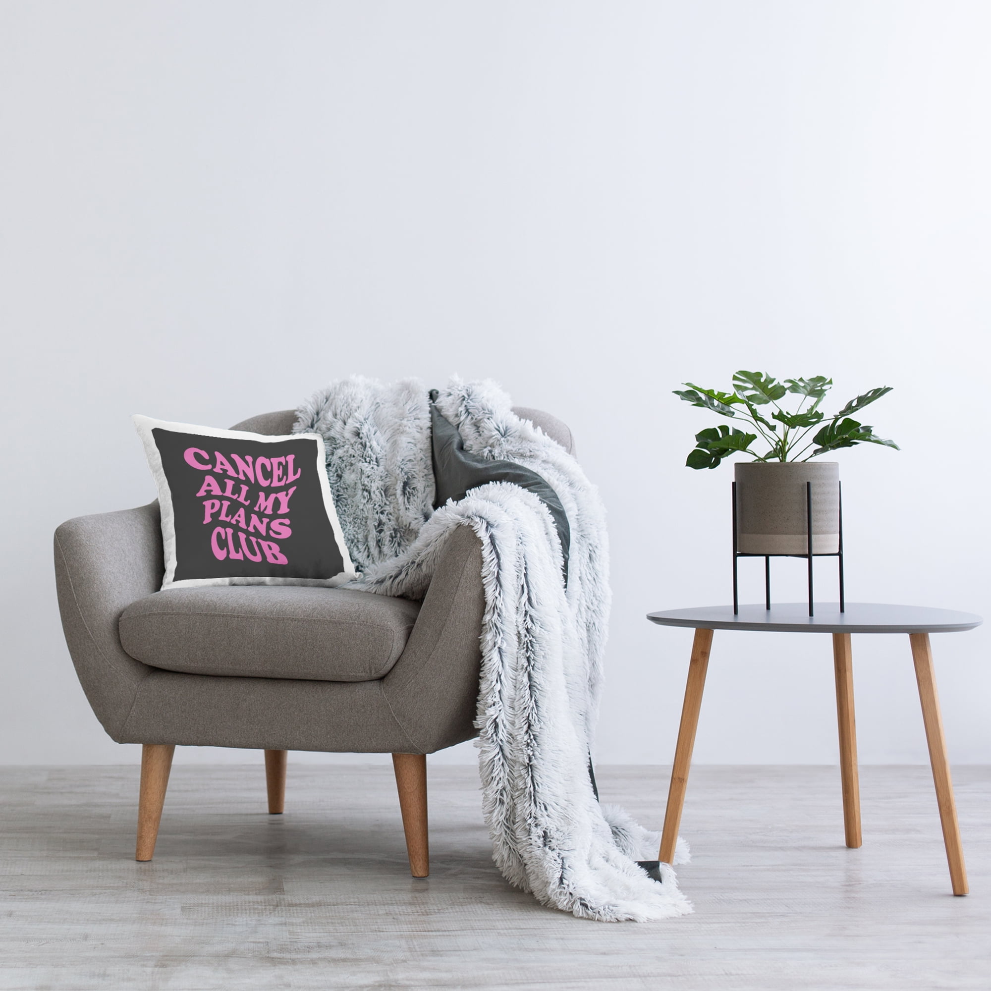 Stupell Industries Black & Pink Introvert Phrase Decorative Printed Throw Pillow, 18 x 18