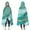 Cyan Marble Gold, variant on Wearable Blanket,Teal Gold Marble Pattern Hooded Wearable Flannel Blanket for Adults & Teens,Winter Poncho Shawl Wrap Cape Cozy Anti-Pill,50"x60"