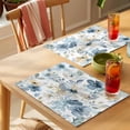 thumbnail image 4 of Spring Flower Placemats Set of 8, Watercolor Blue Yellow Petal Wildflowers Leaf Non-Slip Place Mats Washable Table Mats for Kitchen Dining Table Decorations Indoor/Outdoor, 4 of 9
