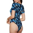 thumbnail image 3 of Naloa Blue Butterfly Women's Short-Sleeved Onesie, One-Piece Swimsuit for Parties, dates, clubs - X-Large, 3 of 9