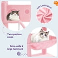 thumbnail image 5 of Allewie 81 Inches Multi-Level Tall Cat Tree for Large Cat, Cat Climbing Tree with Cat Condo and Hammock, Scratching Post, Wide Base, Pink, 5 of 7