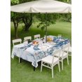 thumbnail image 3 of Outdoor Tablecloth with Umbrella Hole and Zipper, Coastal Christmas Rectangle Table Cloth 60x120 Inch Waterproof Tablecloth, Beach Coral Snowman Xmas Tree Blue Wood Picnic Table Cover for Patio, 3 of 7