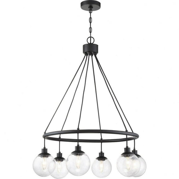Six Light Chandelier in Transitional Style 28.5 inches Wide By 36 inches High-Flat Black Finish Bailey Street Home 139-Bel-4260433