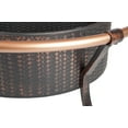 thumbnail image 3 of Fire Sense Fire Pit Copper Rail Steel Fire Bowl with Weave Pattern Included Screen Lift Tool-Antique Bronze-27.5", 3 of 13