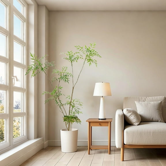 6 FT Artificial Mahonia Fortunei Tree,Realistic Fake Umbrella Plants in Pot,Large Faux Mahonia Plants for Home Office Balcony Living Room Lobby Decor