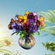 thumbnail image 5 of Colorful Flower Vase 2D Flat Green Potted Pendant Balcony Garden Hanging Ornament, 5 of 6