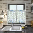 thumbnail image 7 of Leaves Pattern Kitchen Curtains 2 Panels UV Protected Tier Curtains, Half Window Curtains Kitchen Tiers for Guest Room Bathroom Sink Laundry Room Basement,36 x 27 Inch, 7 of 7