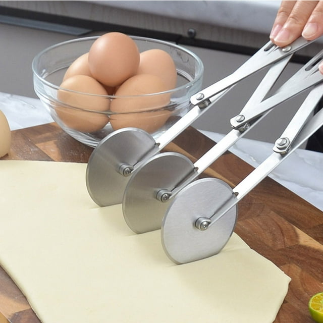 FHBVT Couteau de Tranchage en Acier Inoxydable à Plusieurs Roues Espacement Réglable Lame de 2.24 Po pour Légumes Pain Pizza Gâteau Coupe Uniforme Outil de Cuisson Facile à Utiliser pour la Maison