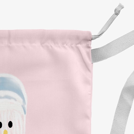 Simply Daisy Sock Snowman 18 x 29 in Pink Laundry Bag