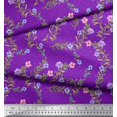thumbnail image 2 of Soimoi Modal Satin Fabric Dot,Leaves & Floral Printed Craft Fabric by The Yard 42 Inch Wide, 2 of 3
