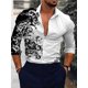 thumbnail image 1 of Camisa de hombre con estampado floral, manga larga, botones hacia abajo, verde, negro, azul, rojo, marrón, para uso diario, vacaciones, moda, informal, transpirable, 1 of 6