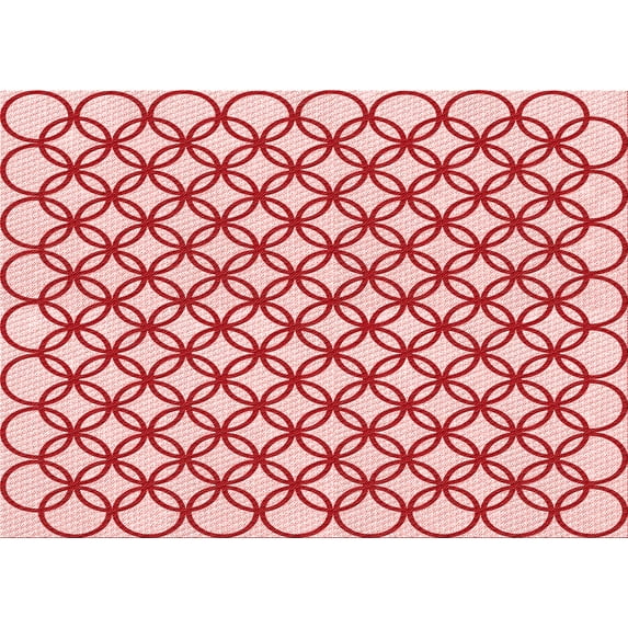 Ahgly Company Indoor Rectangle Patterned Light Red Pink Area Rugs, 8' x 10'